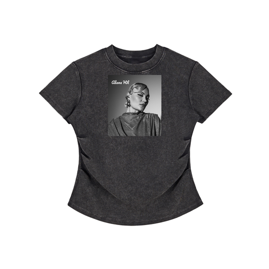 Vintage Washed Bodycon Cotton T-Shirt