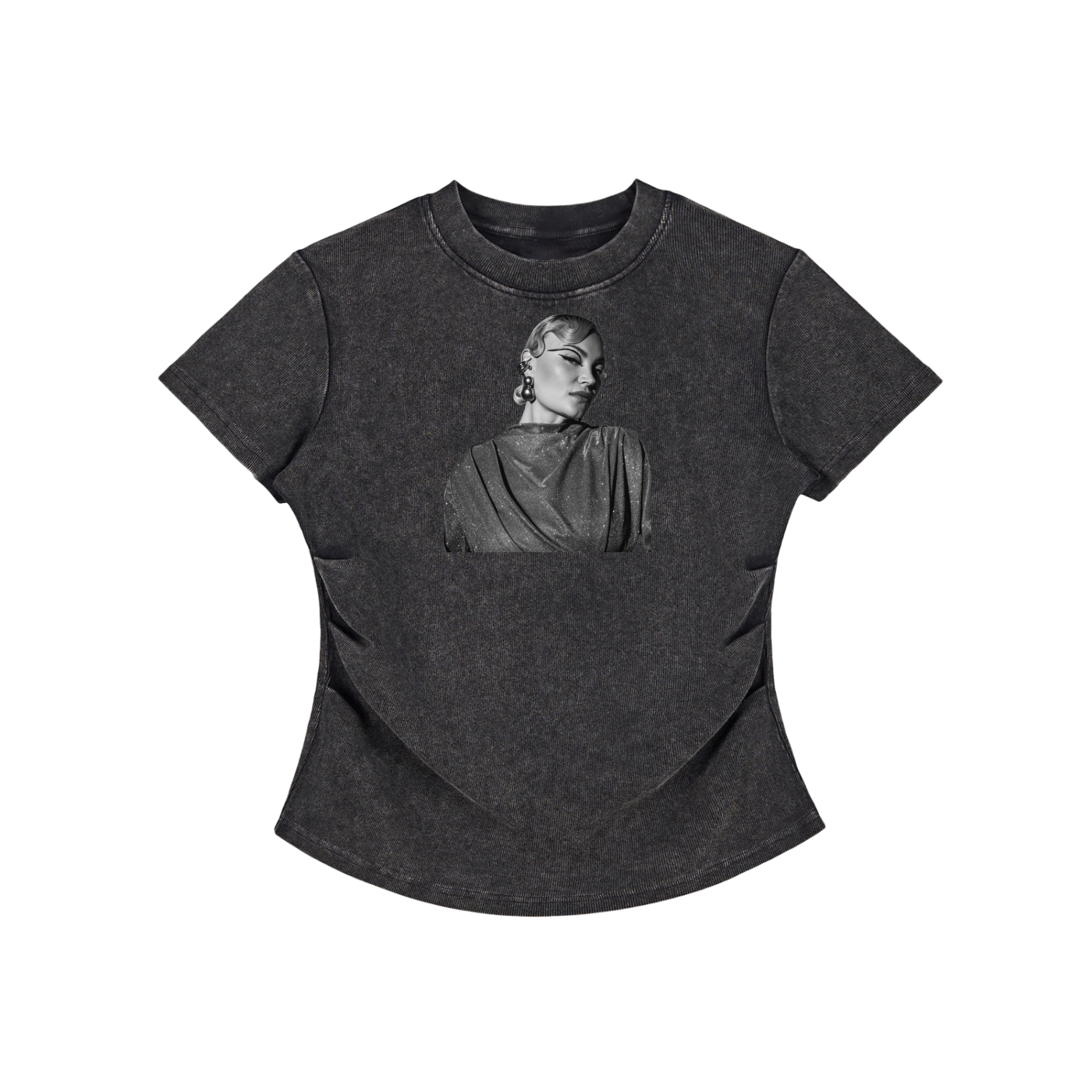 Vintage Washed Bodycon Cotton T-Shirt